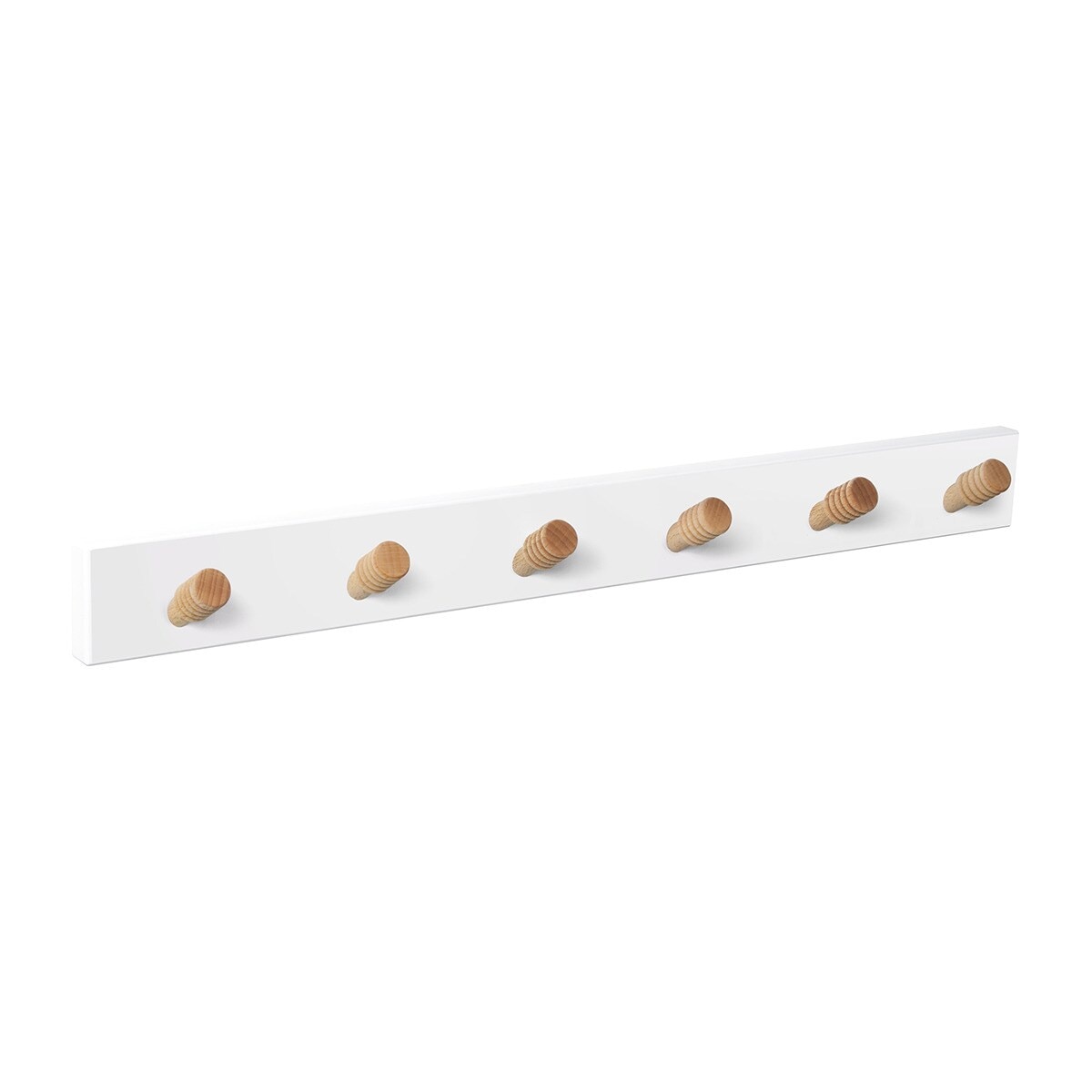 Percha Madera y Madera 6 Colgadores 9403BLHN6 Blanco / Haya-1