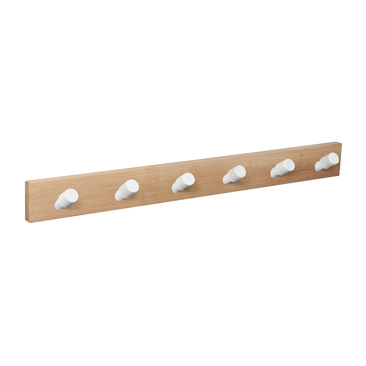 Percha Madera y Madera 6 Colgadores 9403HNBL6 Haya / Blanco-1