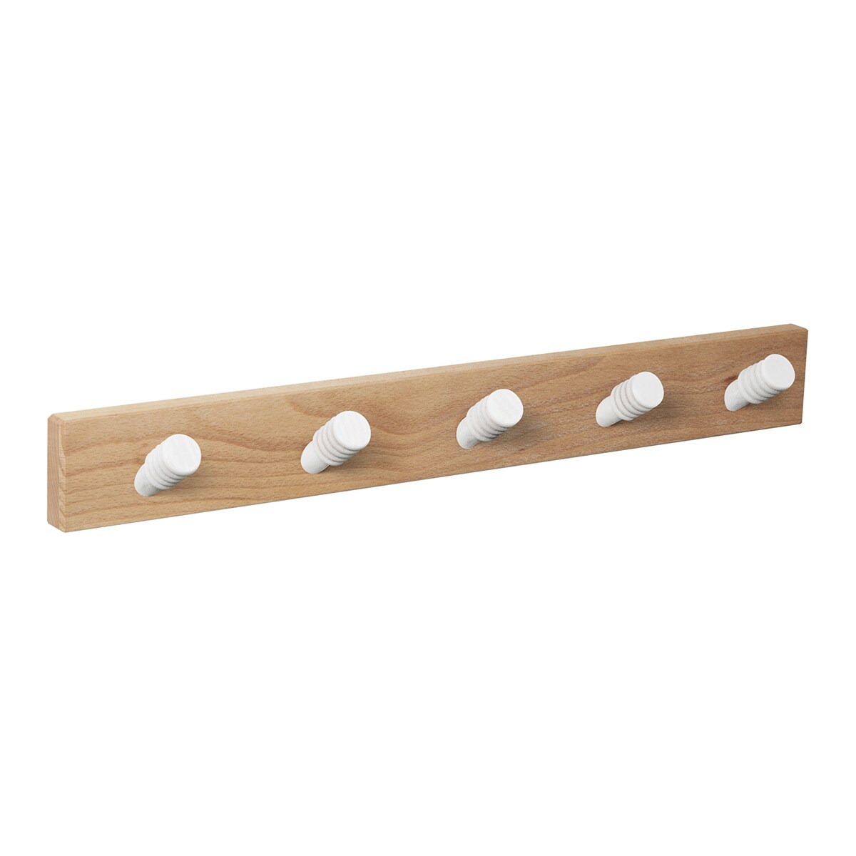 Percha Madera y Madera 5 Colgadores 9403HNBL5 Haya / Blanco-1