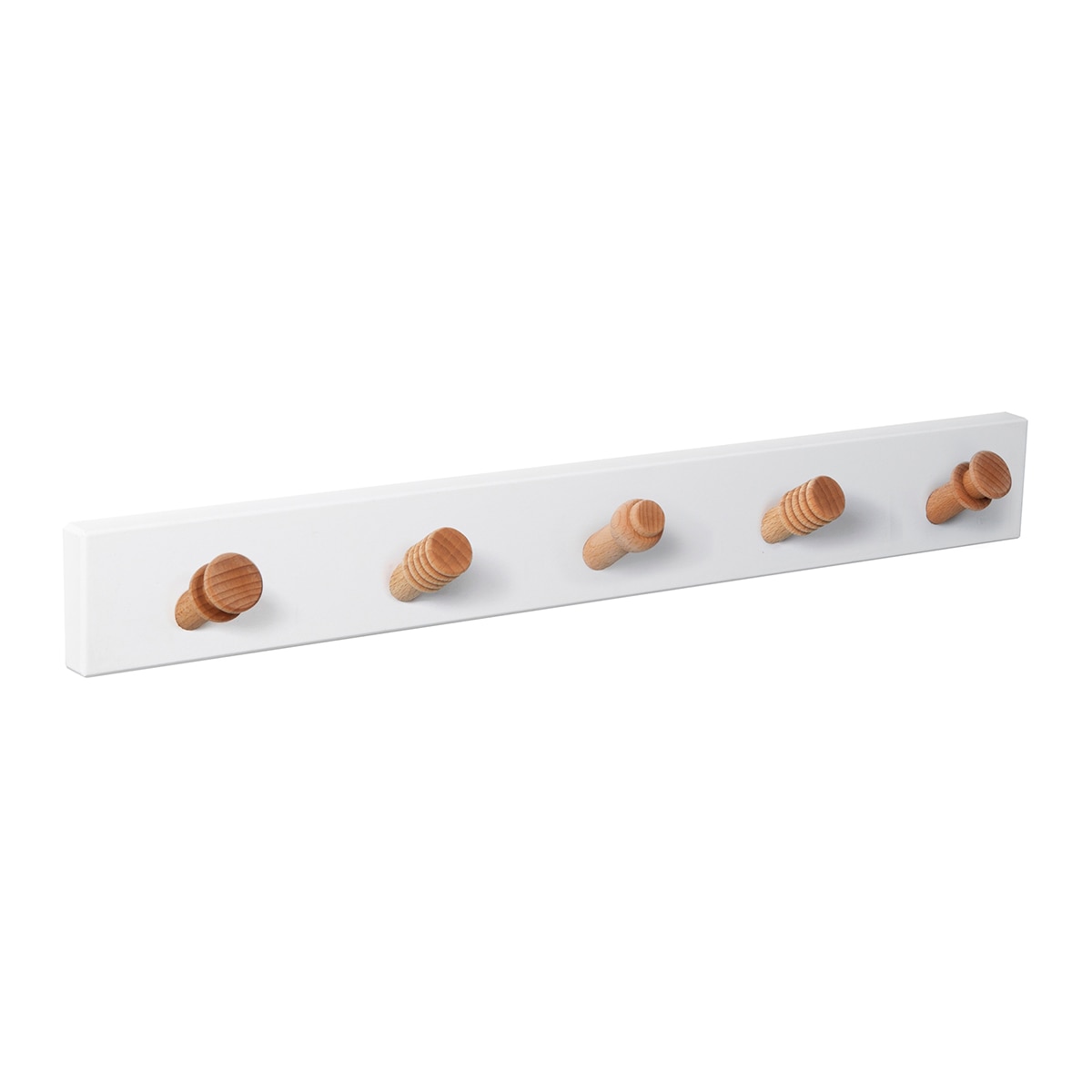 Percha Madera y Madera 5 Colgadores 9404BLHN5 Blanco-1