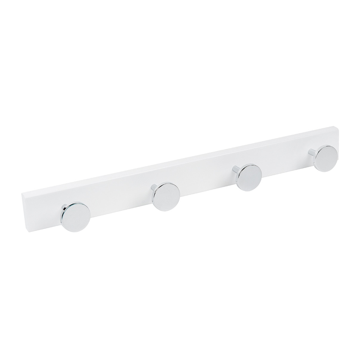Percha Madera y Zamak 4 Colgadores 9012BLCRV Blanco / Cromo-1