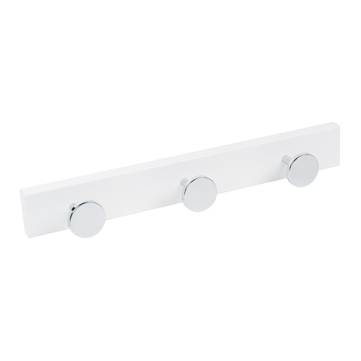 Percha Madera y Zamak 3 Colgadores 9012BLCRV3 Blanco-1