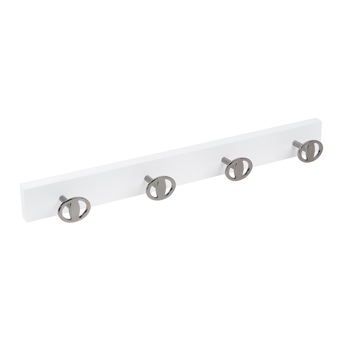 Percha Madera y Zamak 4 Colgadores 9013BLNNV Blanco-1