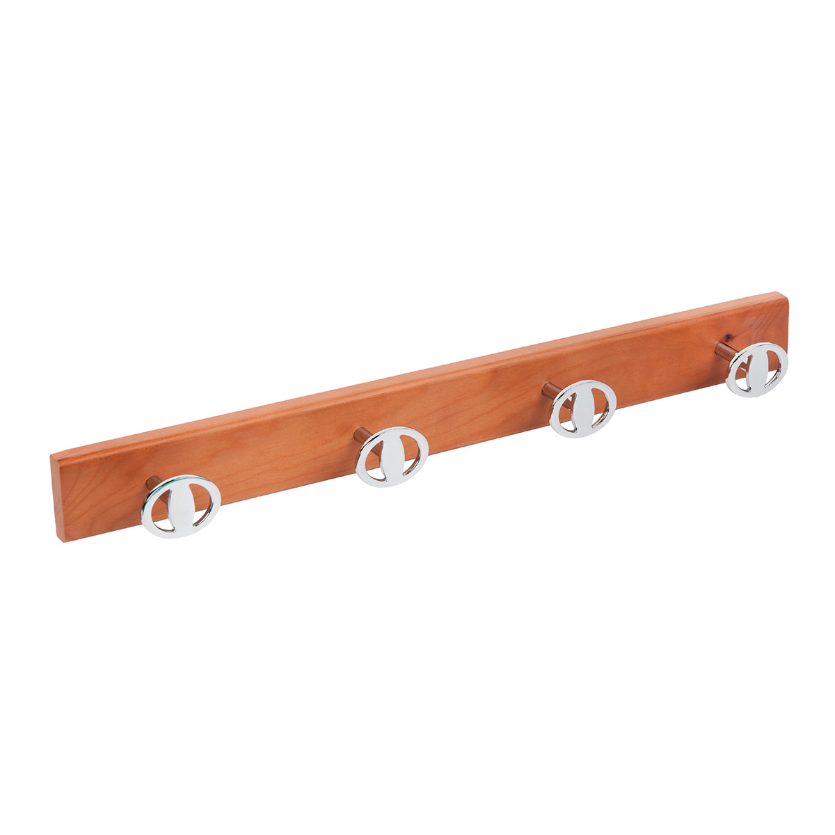 Percha Madera y Zamak 4 Colgadores 9013HMCRV Haya miel-1