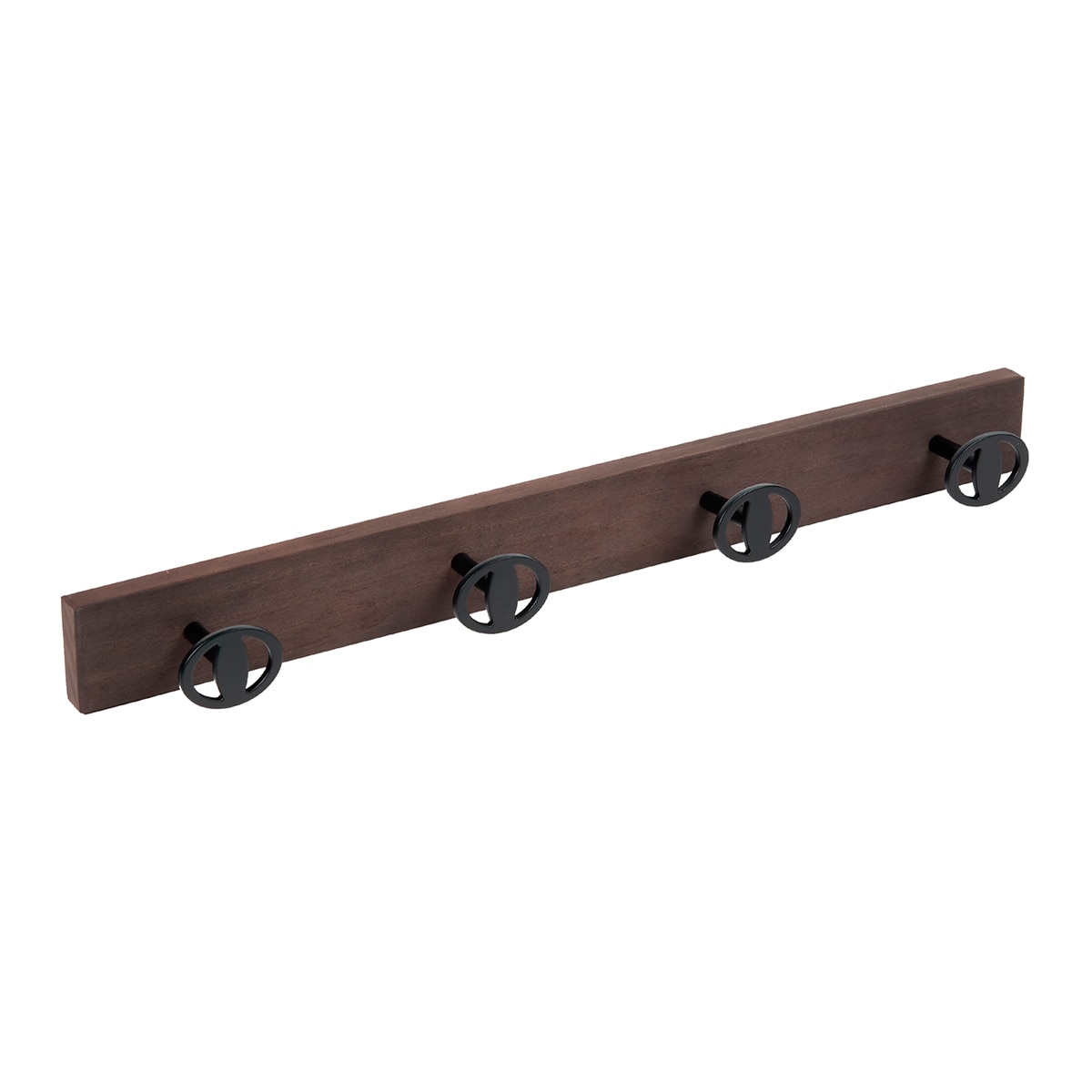 Percha Madera y Zamak 4 Colgadores 9013NVNEV Nogal viejo-1