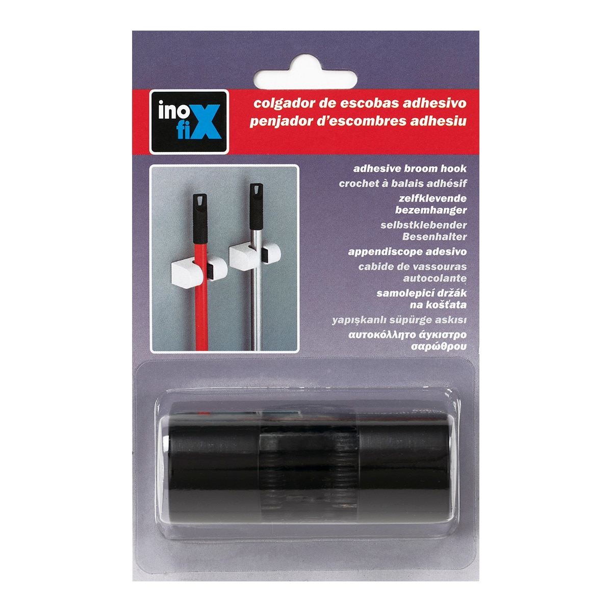 Colgador Escobas Carenado Negro Negro mate-2