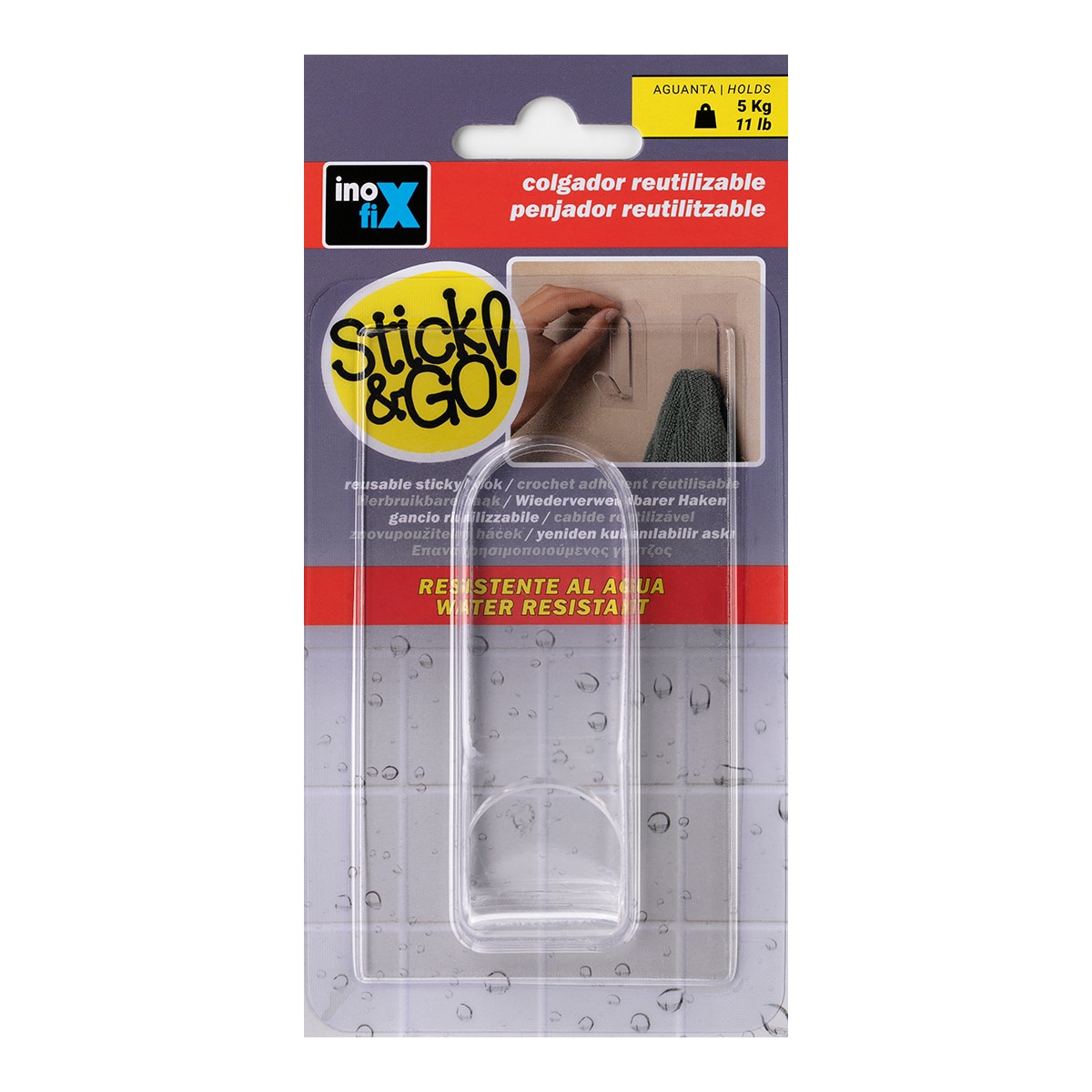 Colgador Multiusos Transparente Reutilizable Transparente-2