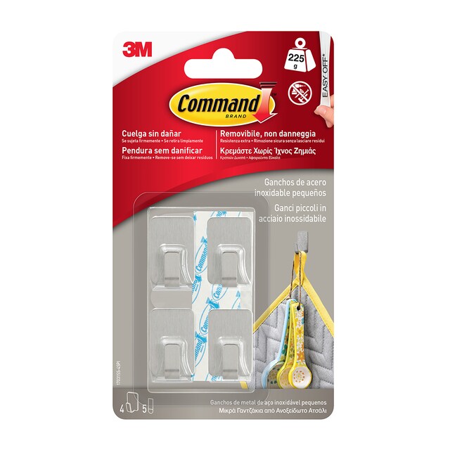 Imagen 0 de Command™ Ganchos acero inoxidable pequeños.