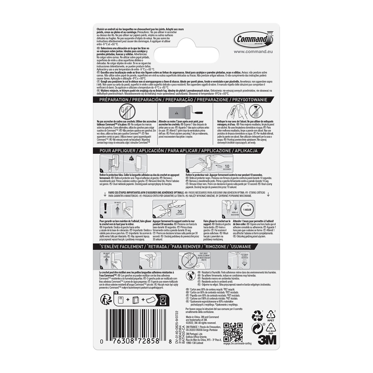 Command™ Gancho pequeño de color níquel satinado para baño Niquel satinado-4