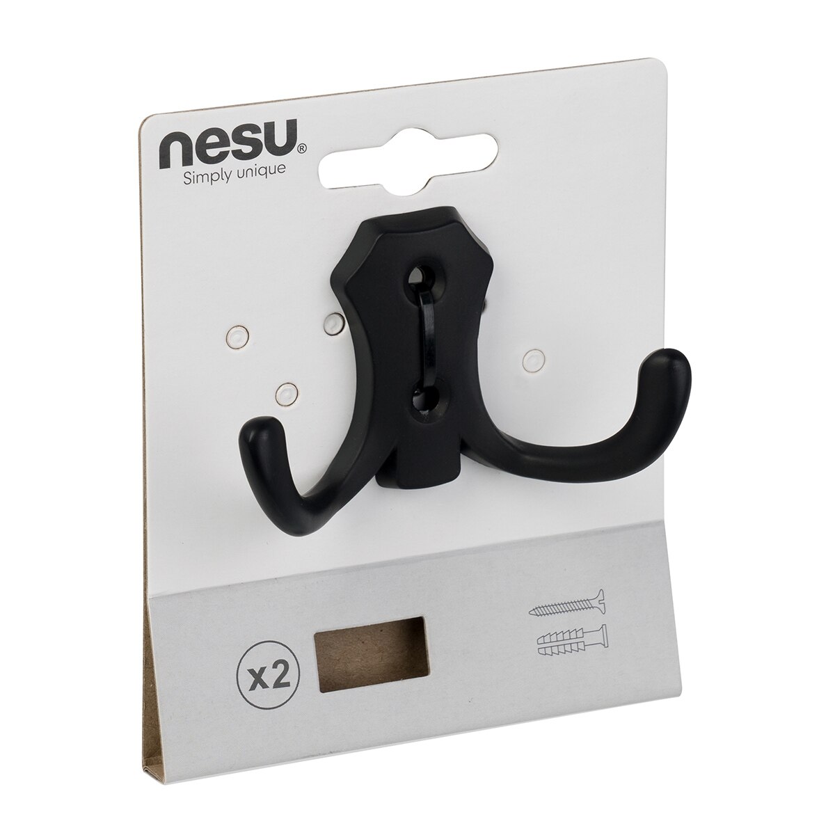 Gancho doble negro - B1-9010B22 Negro-3