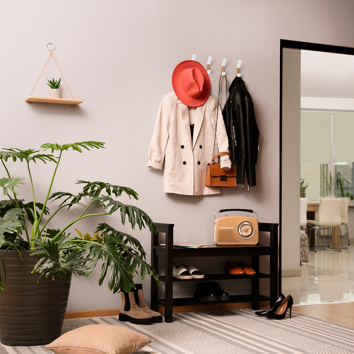 Gancho blanco con aplique haya - C1-948BLHN Blanco / Madera-3