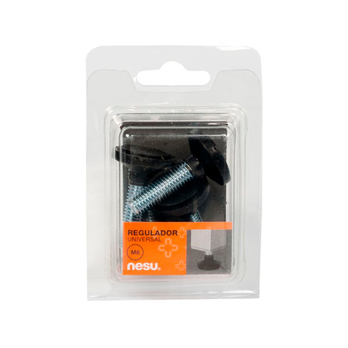 Regulador Patas ABS y Aluminio M8 - 4 Uds Negro-2
