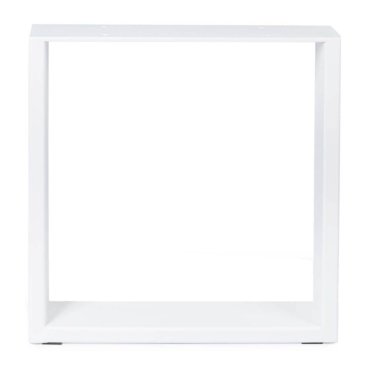 Pata Fija Soporte Acero Cuadrado Estilo Industrial S para Mesa Blanco-2