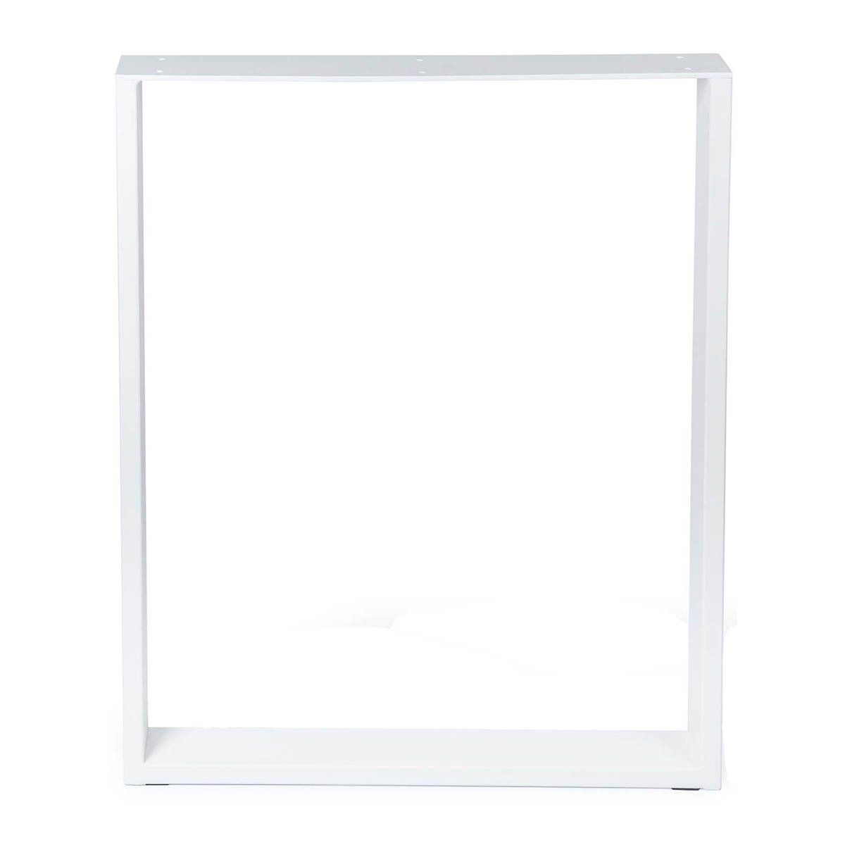 Pata Fija Soporte Cuadrado Acero Estilo Industrial M para Mesa Blanco-2
