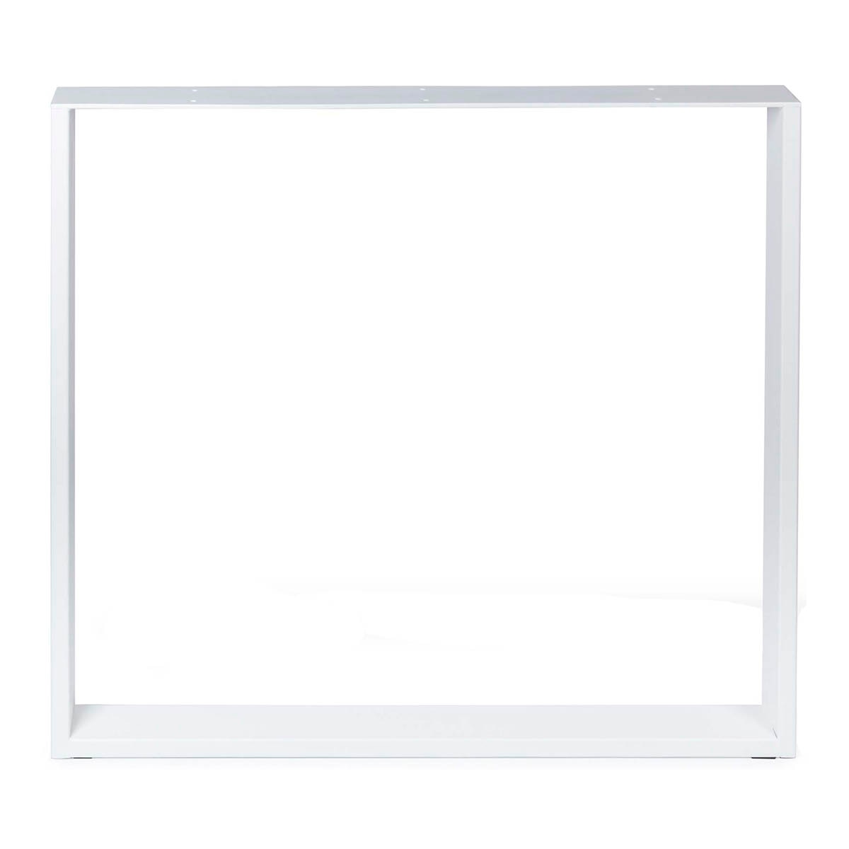 Pé Fixo Suporte Quadrado Aço Estilo Industrial L para Mesa Branco-2