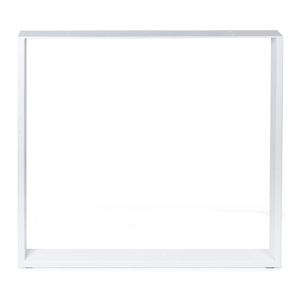 Pé Fixo Suporte Quadrado Aço Estilo Industrial L para Mesa Branco-2