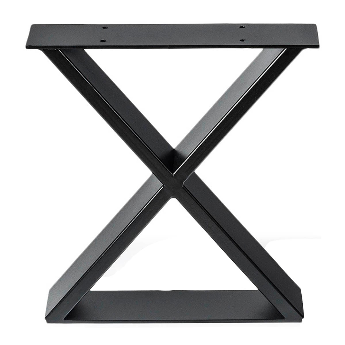 Pata Fija Soporte en Aspa Acero Estilo Industrial S para Mesa Negro-2