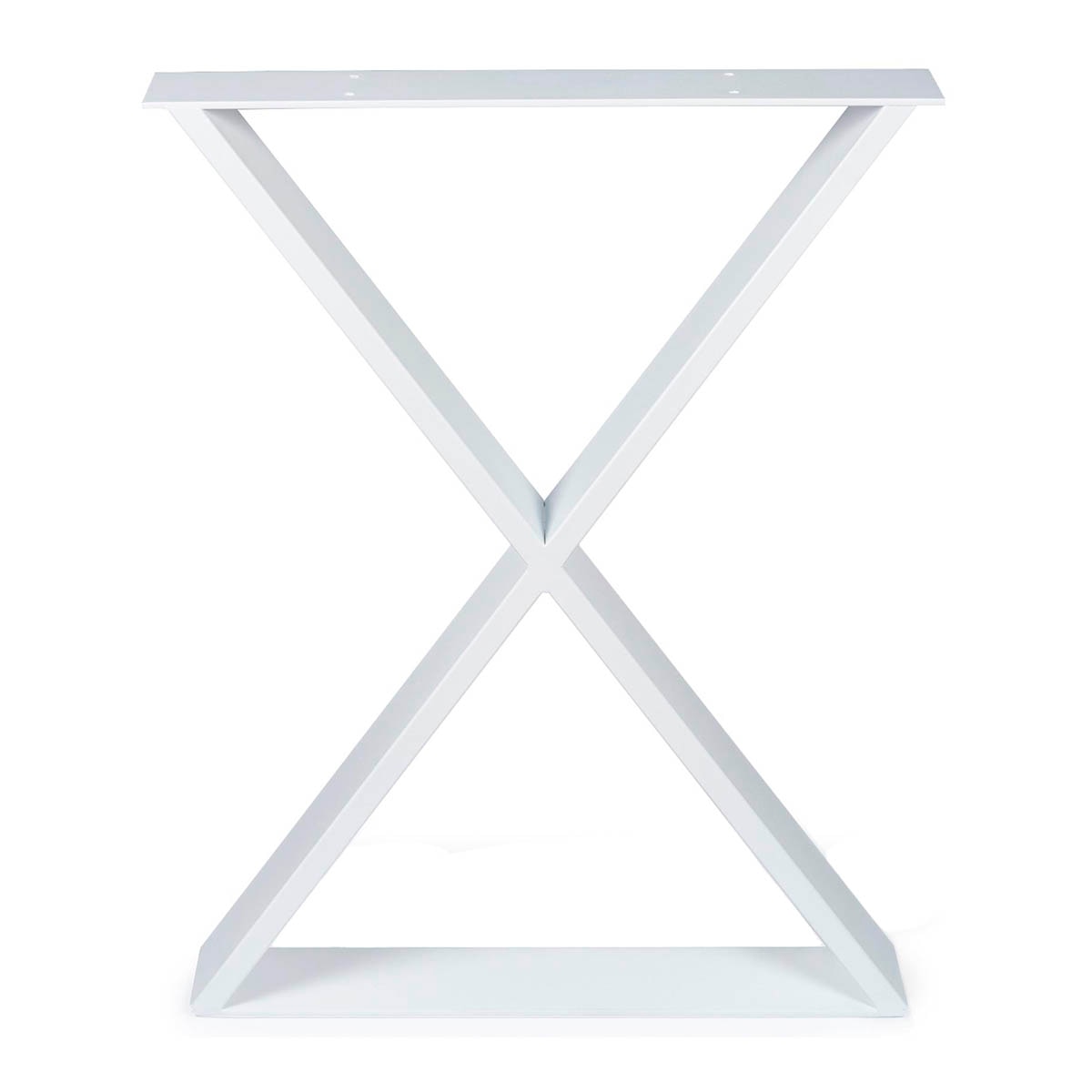 Pata Fija Soporte en Aspa Acero Estilo Industrial M para Mesa Blanco-2