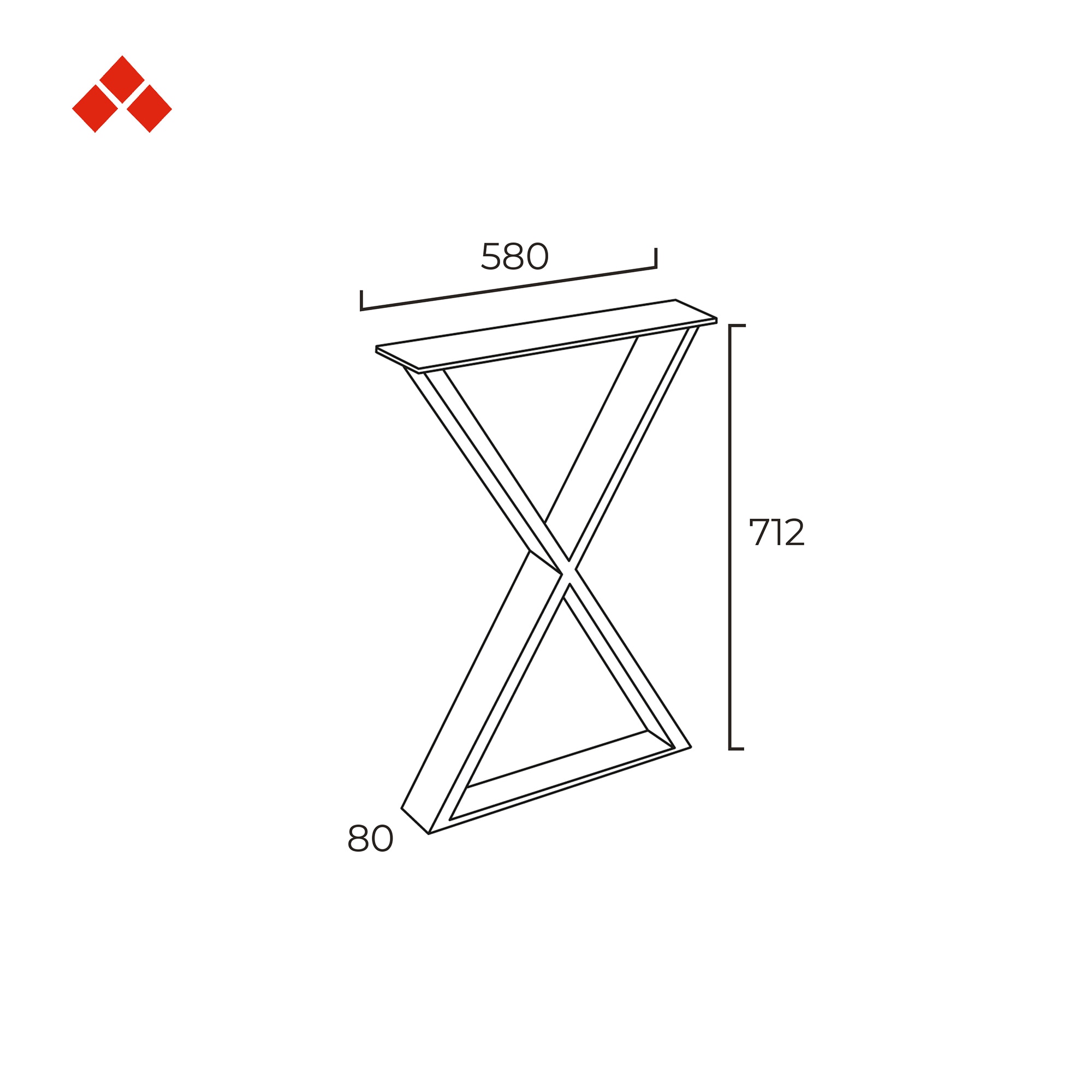 Pata Fija Soporte en Aspa Acero Estilo Industrial M para Mesa Blanco-4