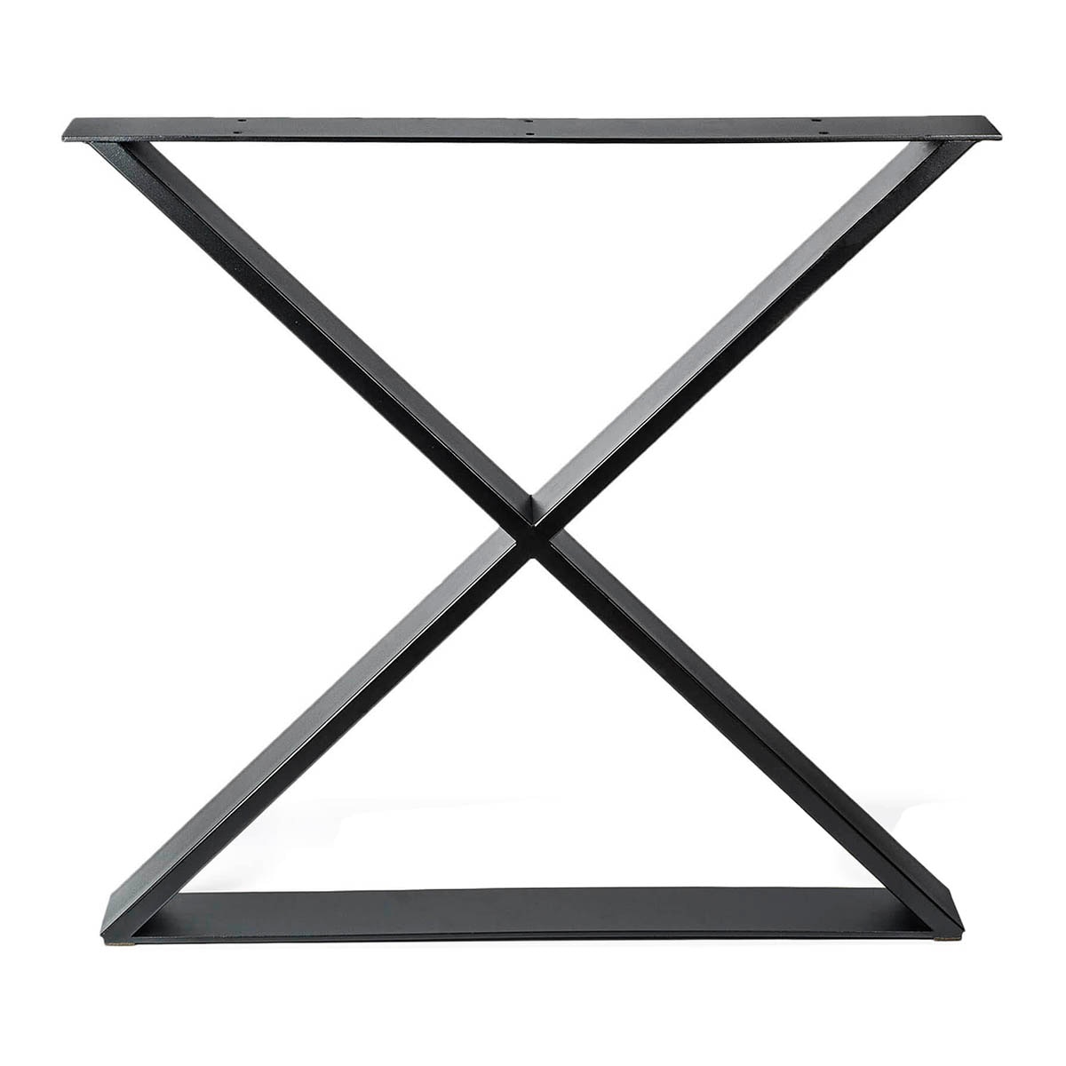 Pata Fija Soporte en Aspa Acero Estilo Industrial L para Mesa Negro-2