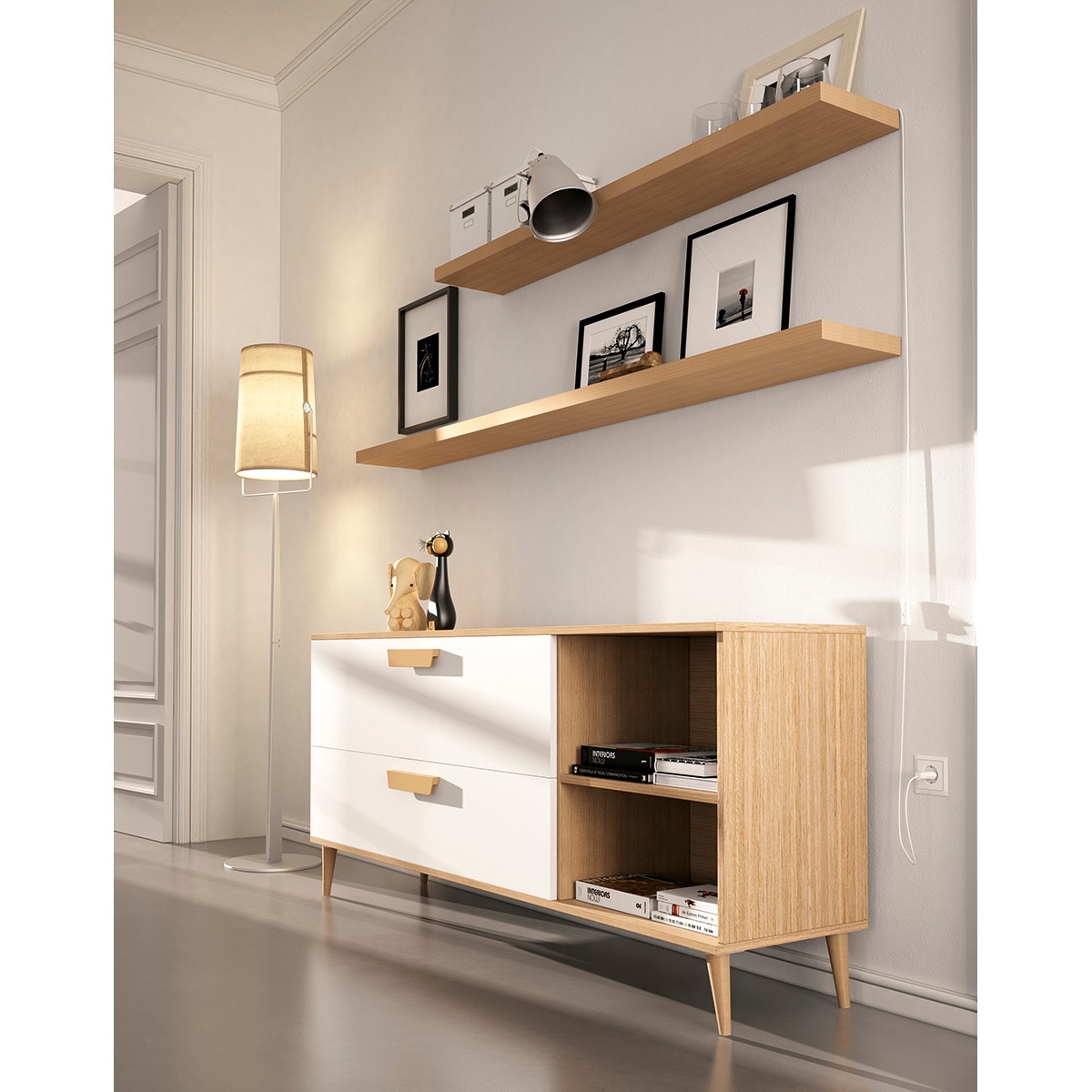 Pata Fija Madera Haya Cónica Inclinada 15 cm Crudo-2