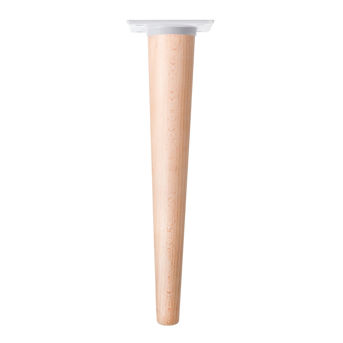 Pack 4 Patas Rectas Madera Haya 30 cm Crudo / Blanco-1