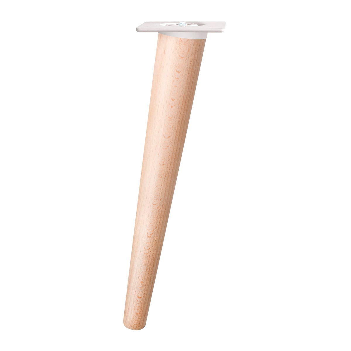 Pack 4 Patas Inclinadas Madera Haya 30 cm Crudo / Blanco-1