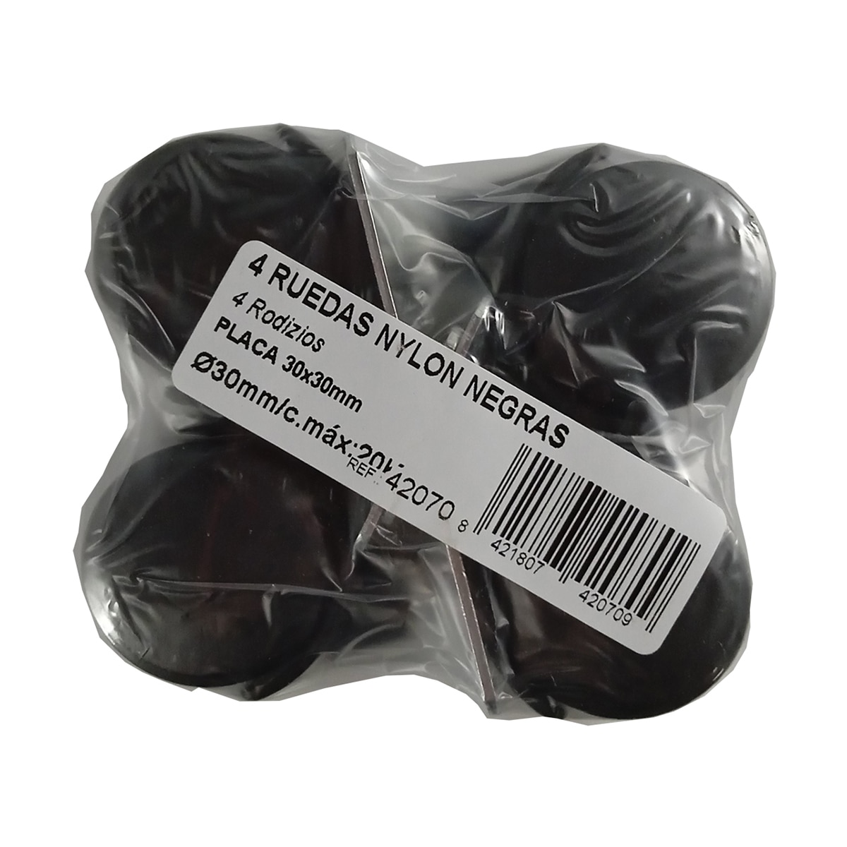 Rueda Doble Poliamida - 4 Uds Negro-2