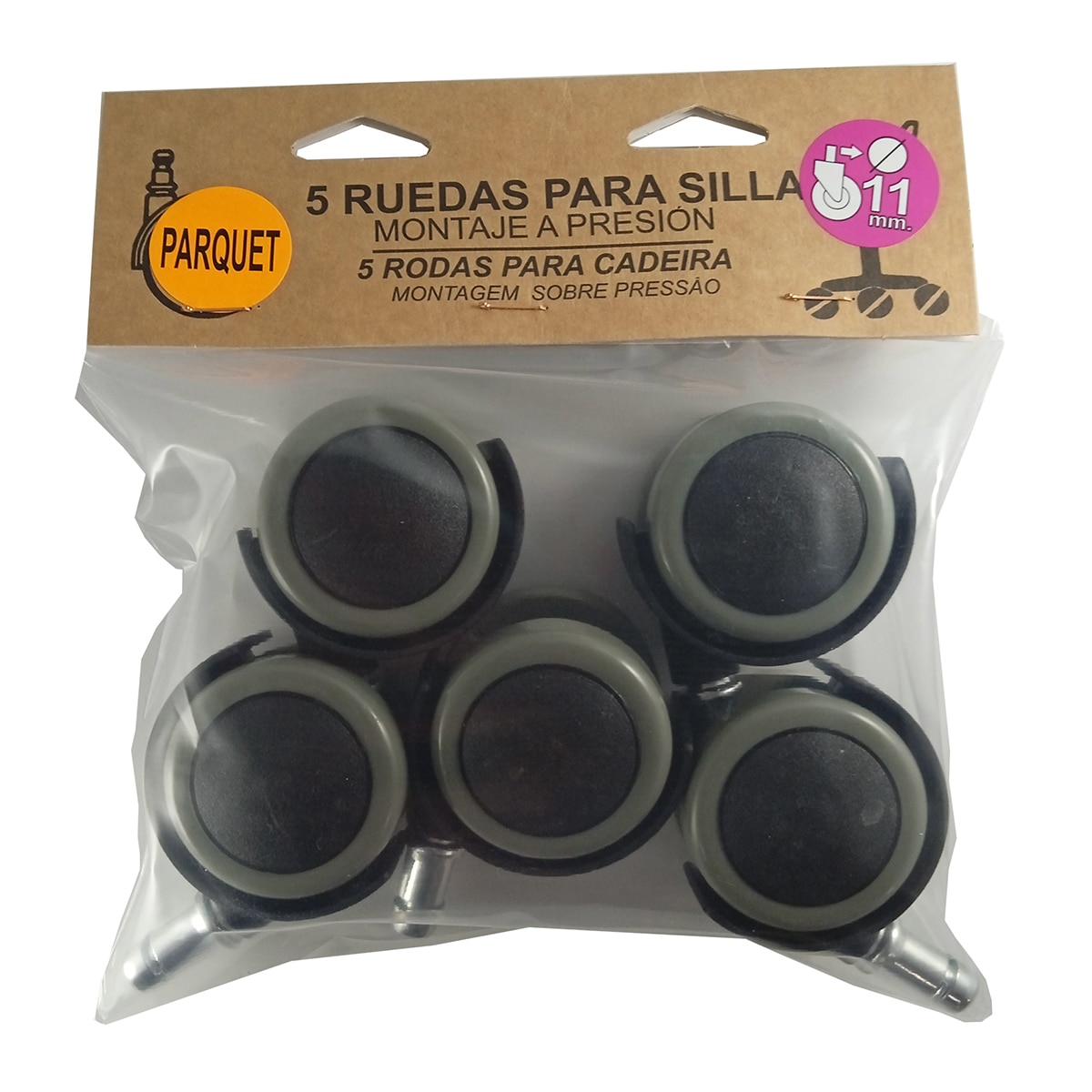 Rueda Especial Parquet - 5 Uds Negro-2