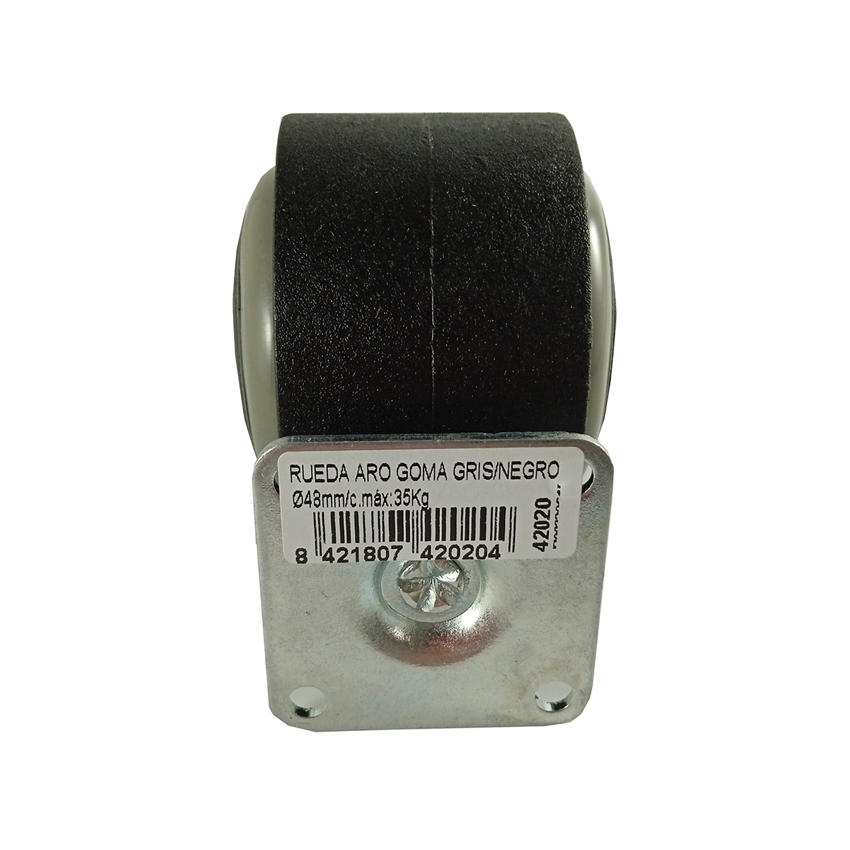 Rueda con Aro de goma Ø 48 mm Gris / Negro-2