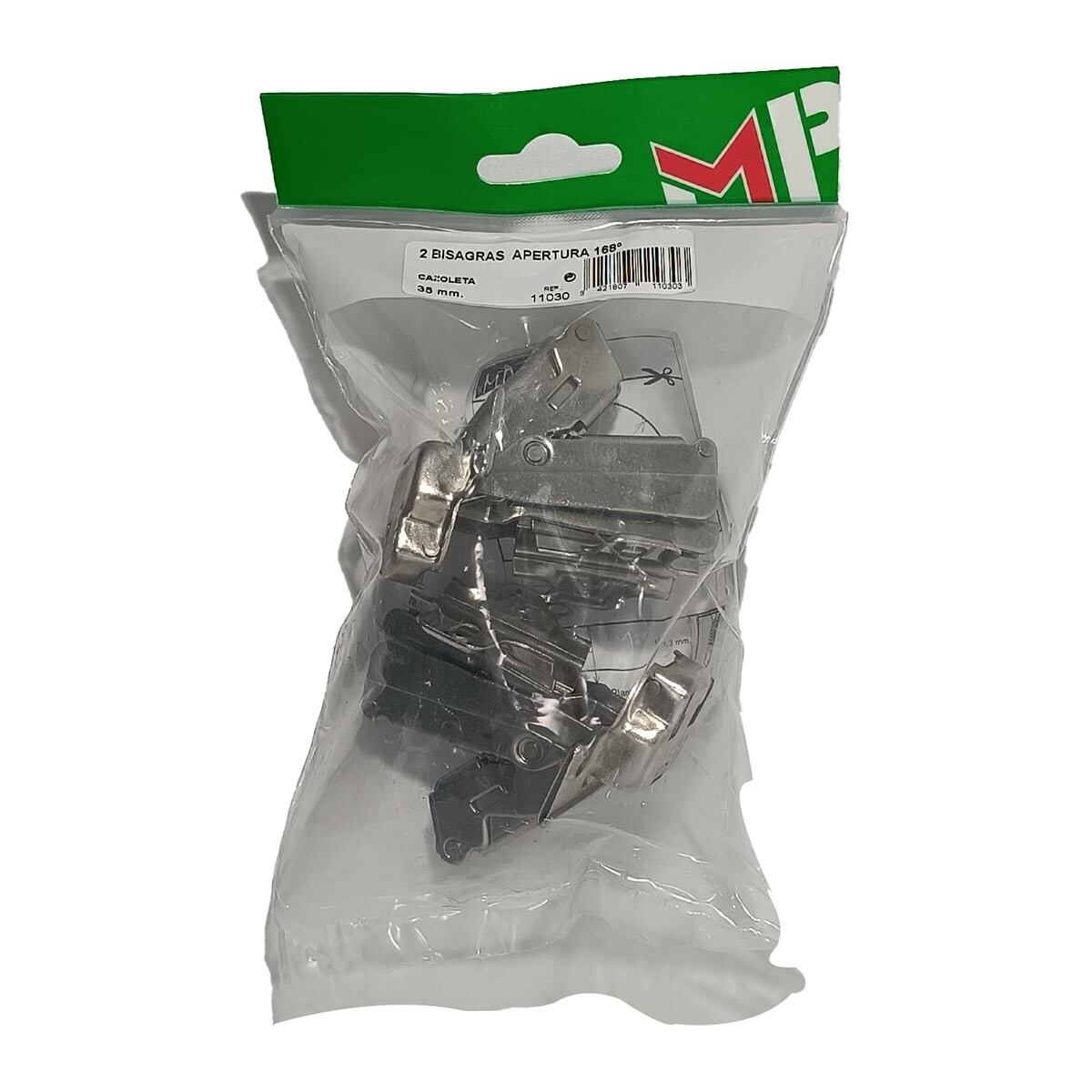 2 Bisagras de Cazoleta con Apertura de 168º Zincado-5