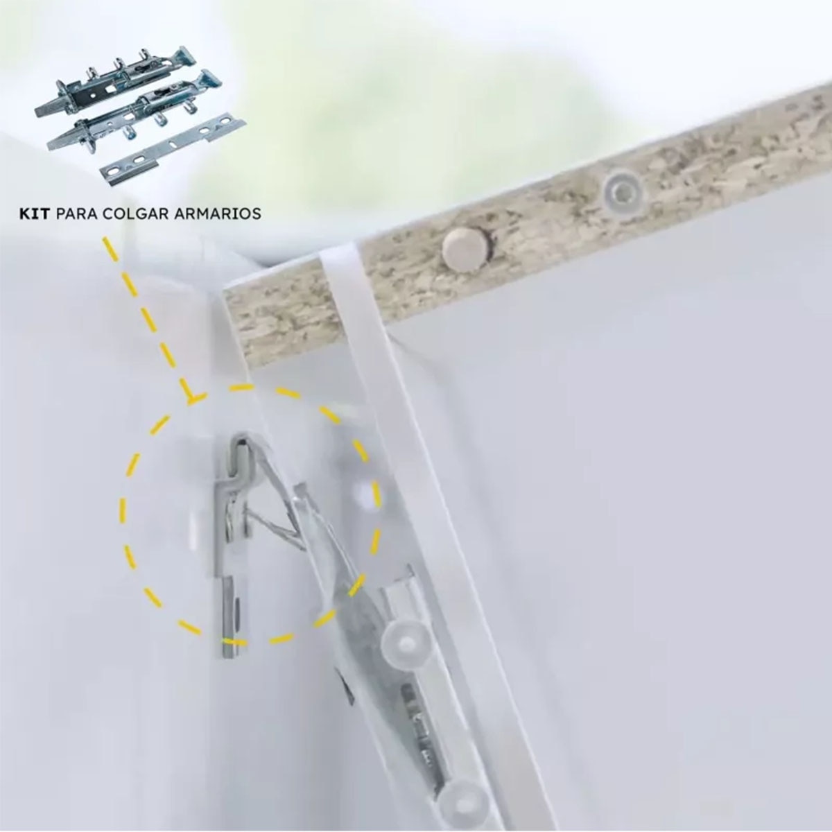 Kit Colgador Oculto Graduable para Armarios Zincado-4