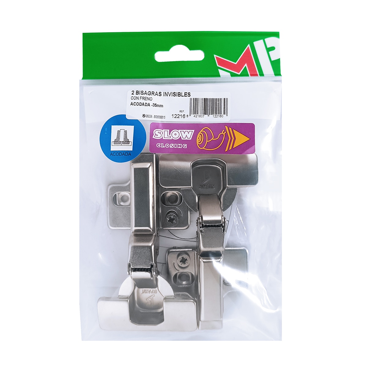 2 Bisagras Cazoleta Inversas Acodadas 35 mm con Freno y Triple Regulación Antracita-7