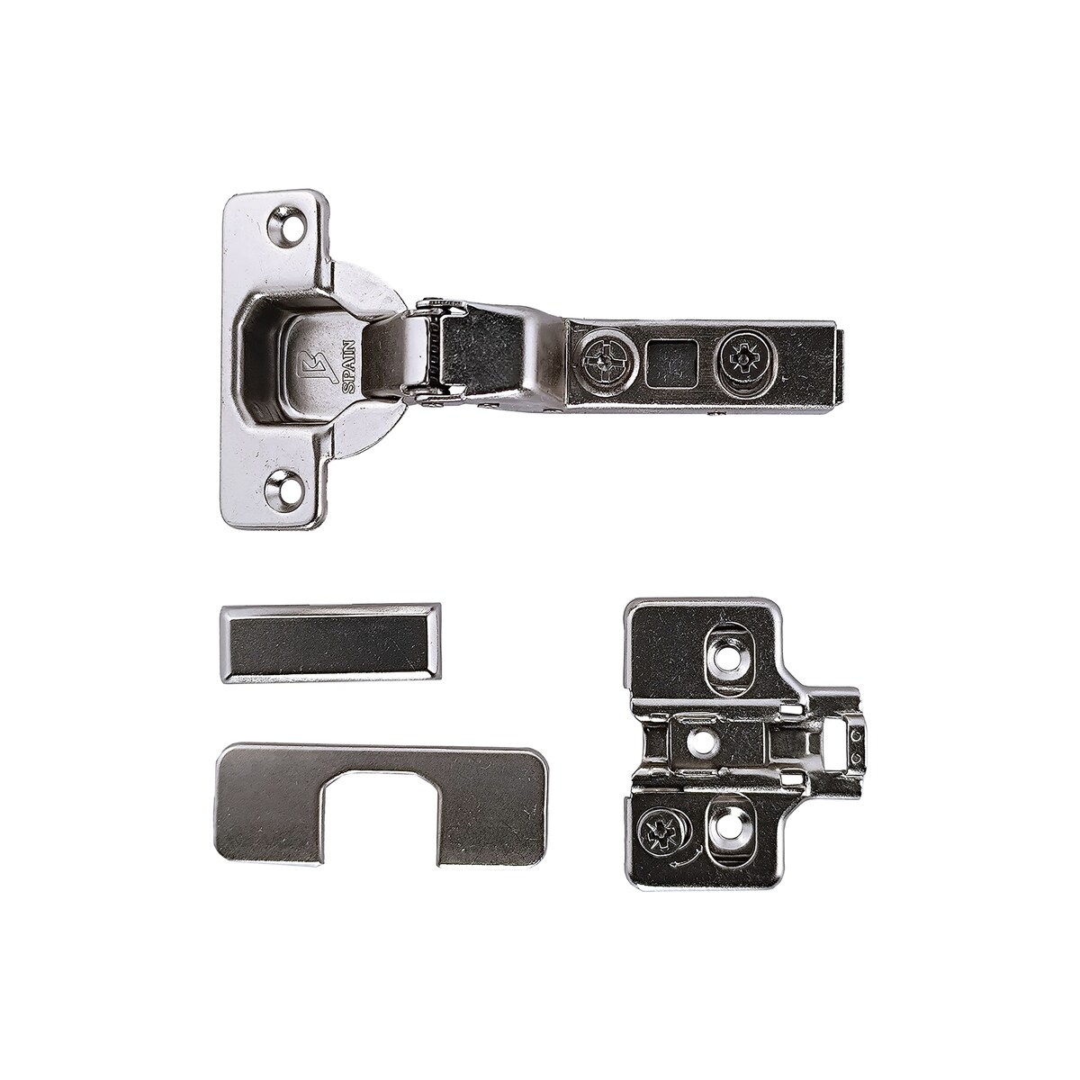 2 Bisagras Cazoleta Clip Súper Acodadas 35 mm con Freno y Triple Regulación Zincado-5