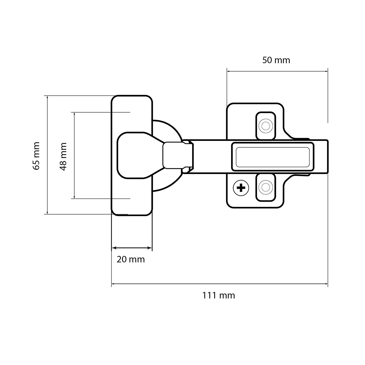 2 Bisagras Cazoleta Clip Súper Acodadas 35 mm con Freno y Triple Regulación Zincado-6