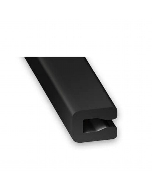 Perfil en "U" Cierre Chapa PVC 1 m Negro-1