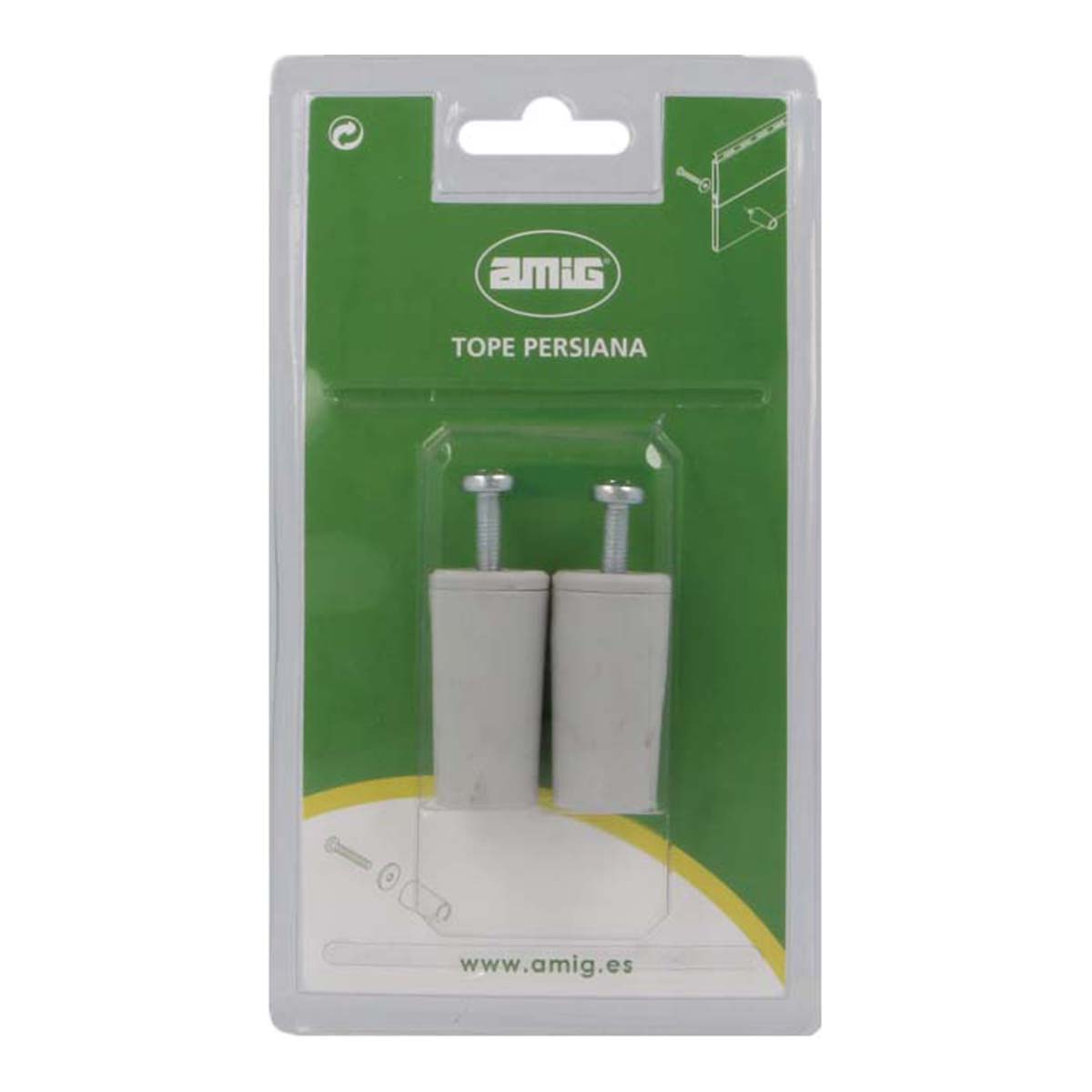 Tope Persiana con Tornillo 2 Uds Gris-2