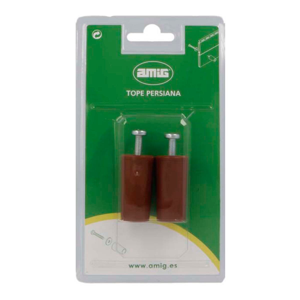 Tope Persiana con Tornillo 2 Uds Marrón-2