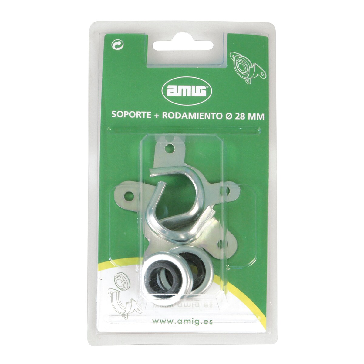 Soporte y Rodamiento para Persianas 2 Uds Zincado-2