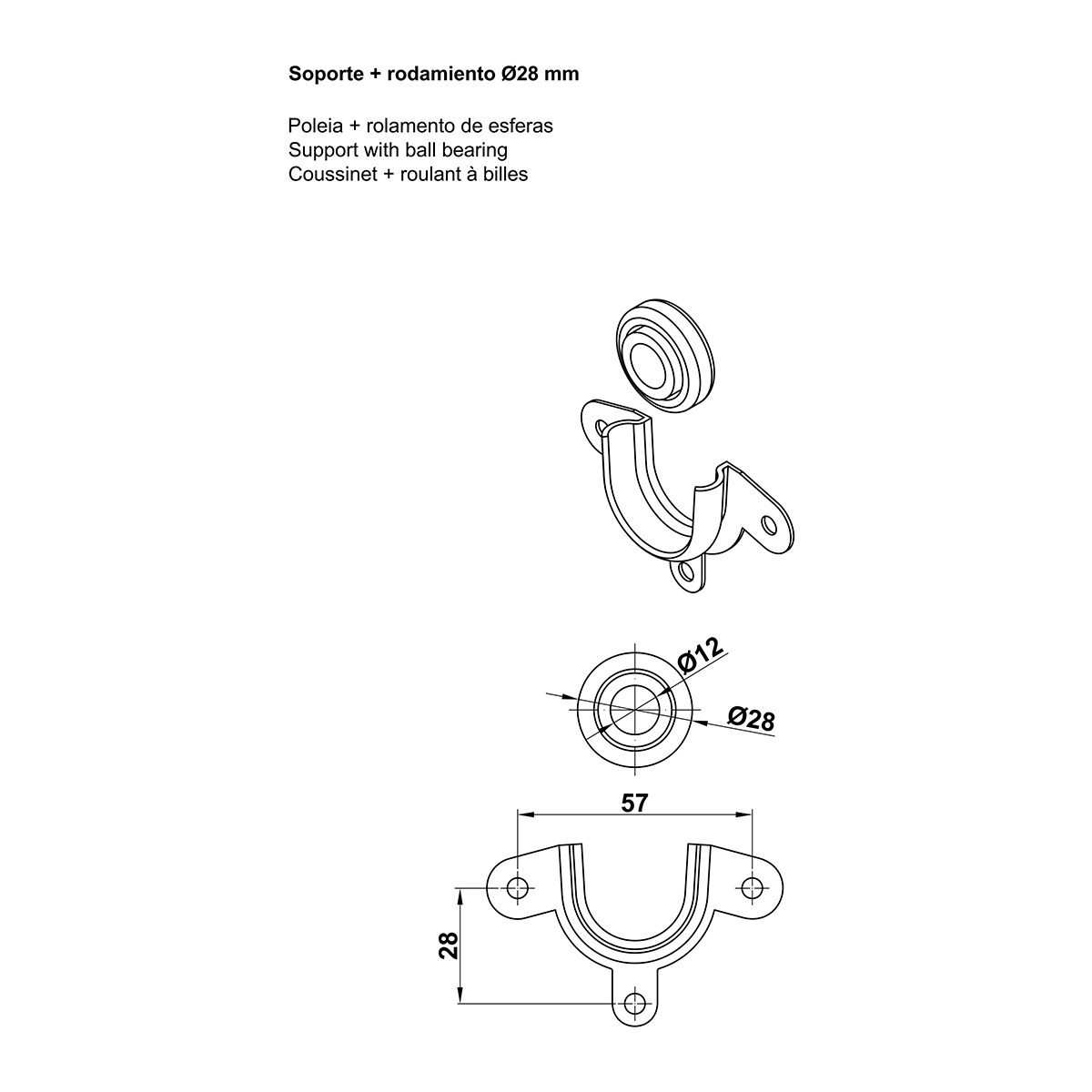 Soporte y Rodamiento para Persianas 2 Uds Zincado-4