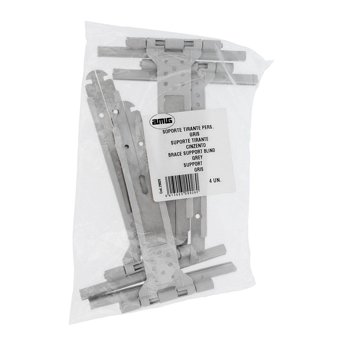 Soporte Tirante de Persiana 4 Uds Gris-3