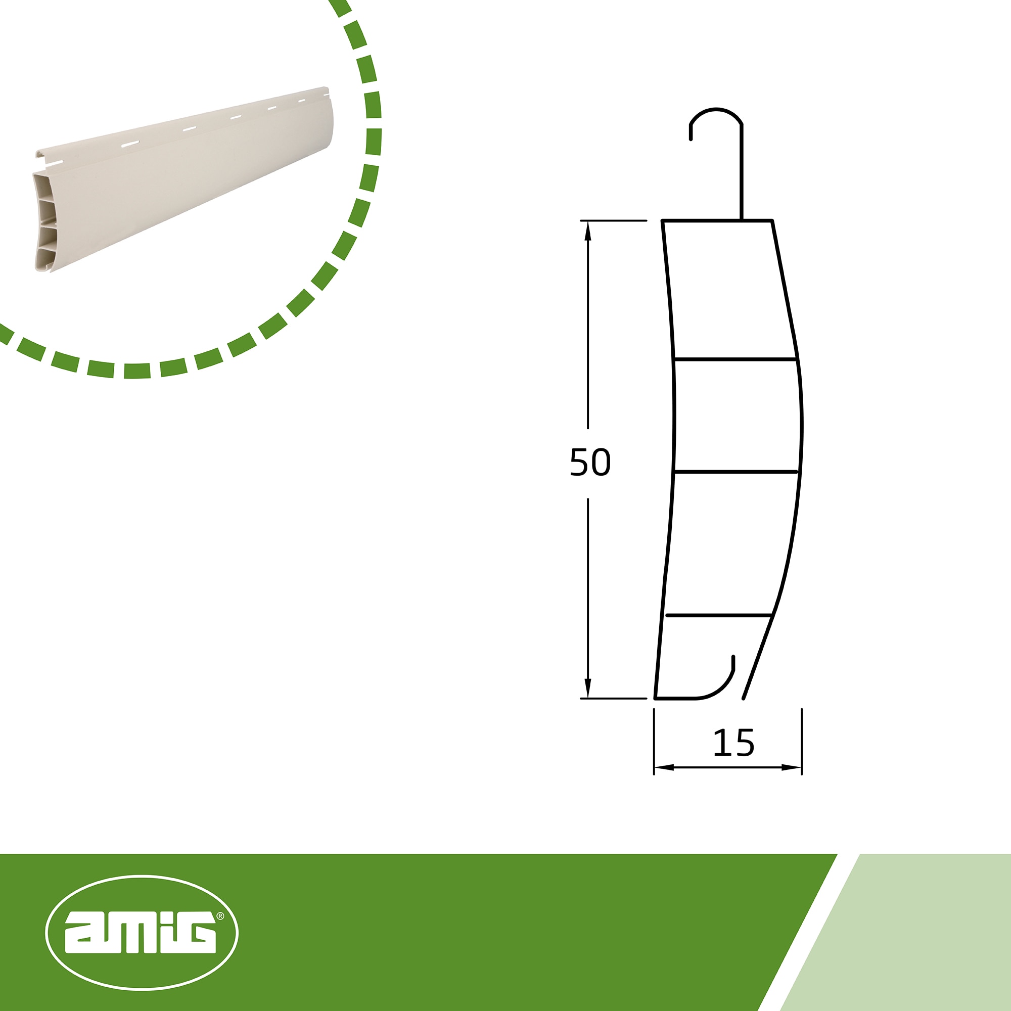 Pack 10 Lamas PVC Persiana Intermedia 50 mm Blanco-3