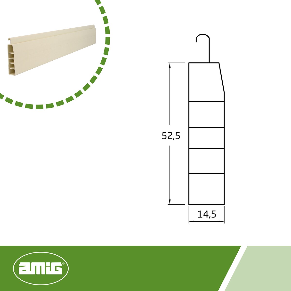 Pack de 3 Remates Finais de Persiana 50 mm Marfim-3