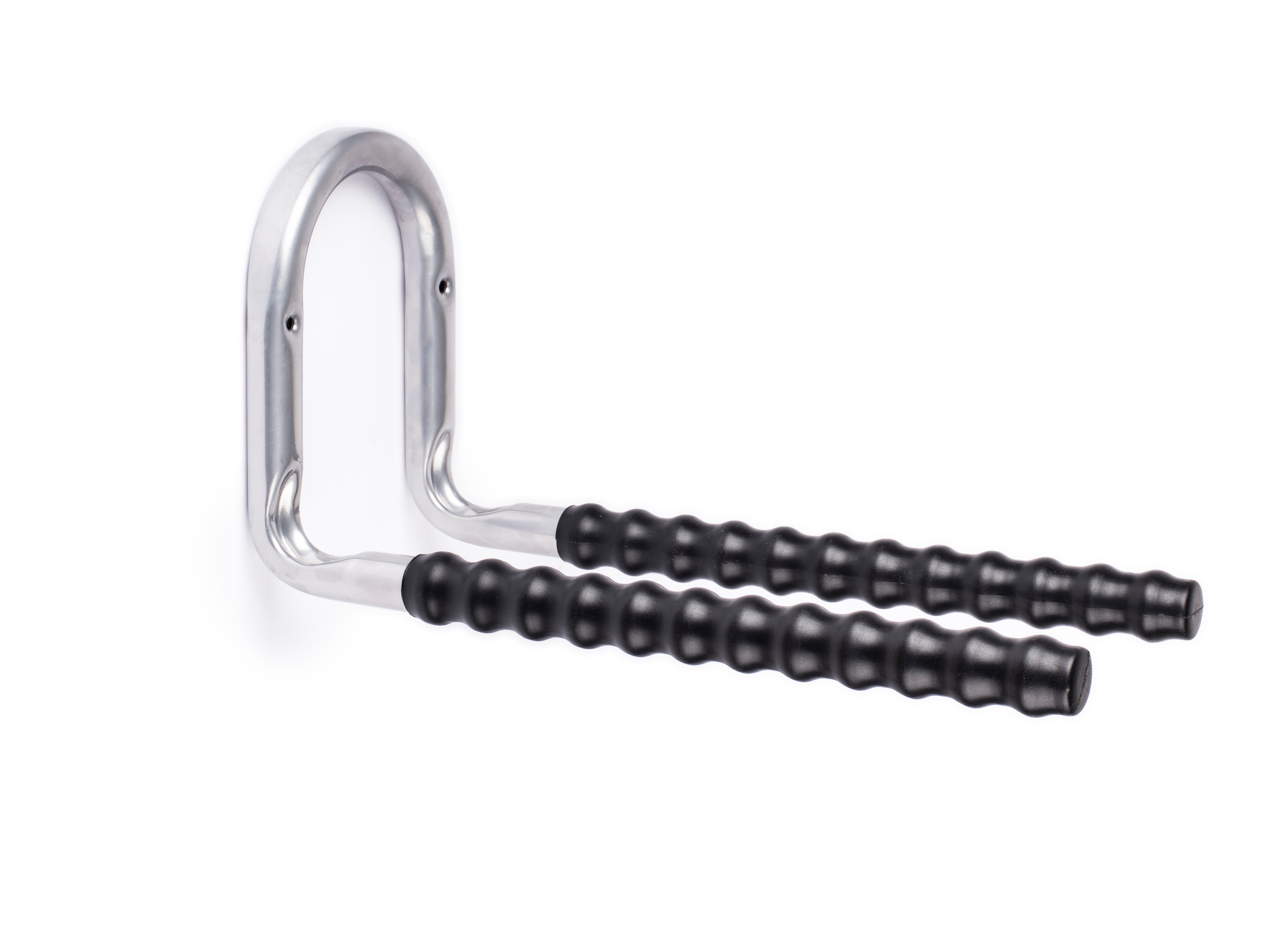 Rei - Gancho Recto Doble Zincado Forrado Negro.