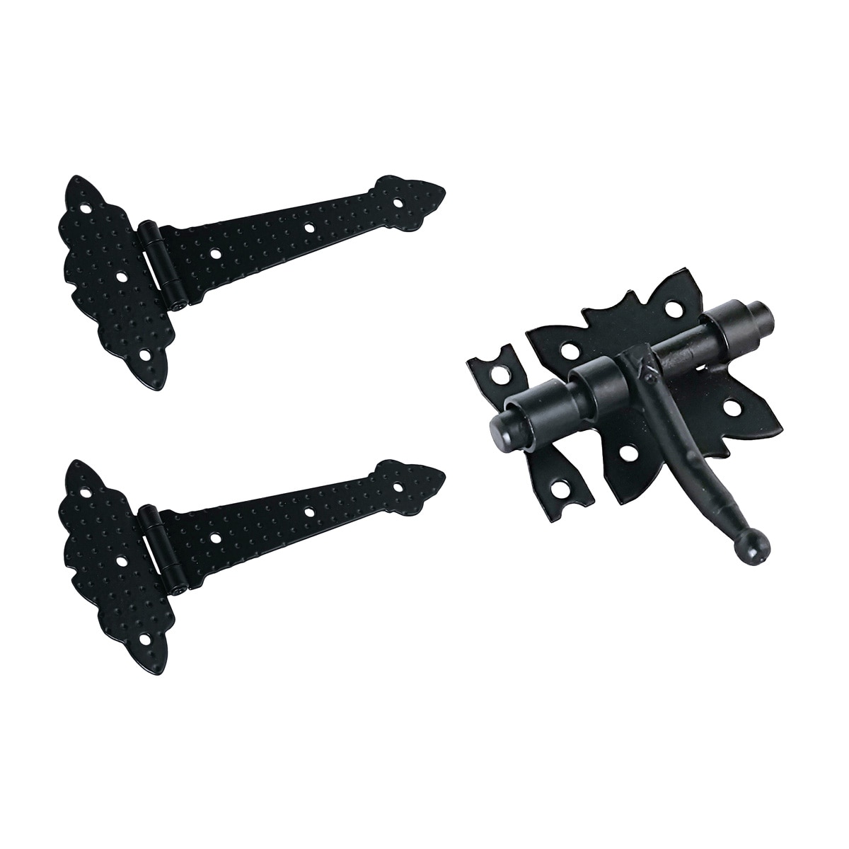Kit 2 Bisagras en T para Baúl + Pasador Negro Negro-1