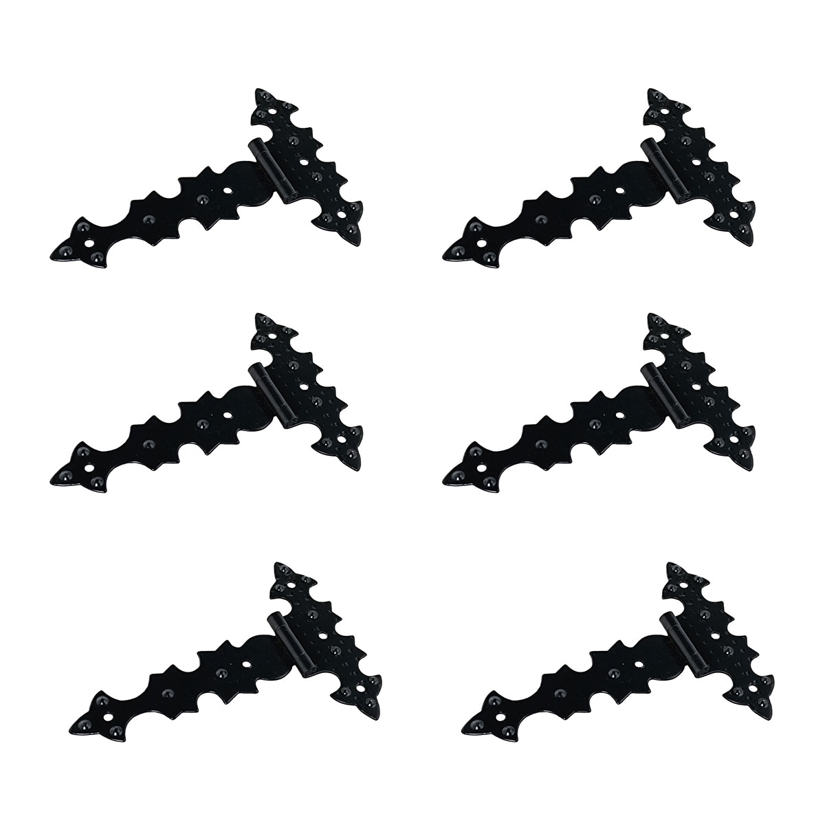 Pack 6 Uds Bisagras Tipo T Negro-1