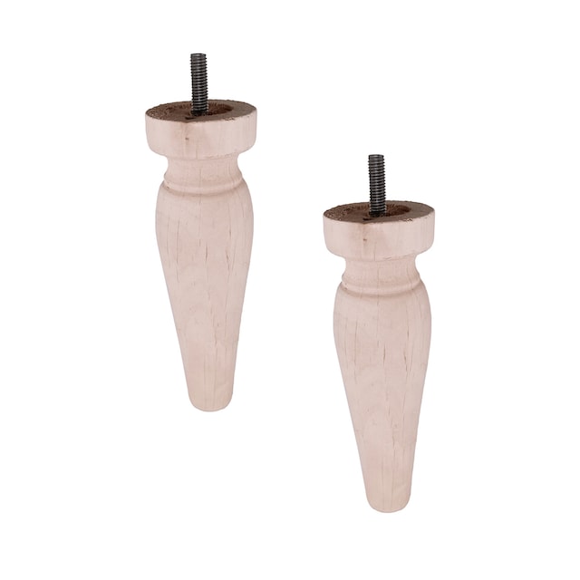 Imagen 0 de Pack 2 Patas Madera de Haya Roscadas M8