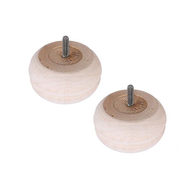 Imagen 0 de Pack 2 Patas Madera de Haya Roscadas M8