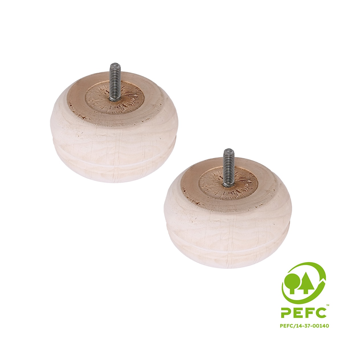 Pack 2 Patas Madera de Haya Roscadas M8 Haya-2