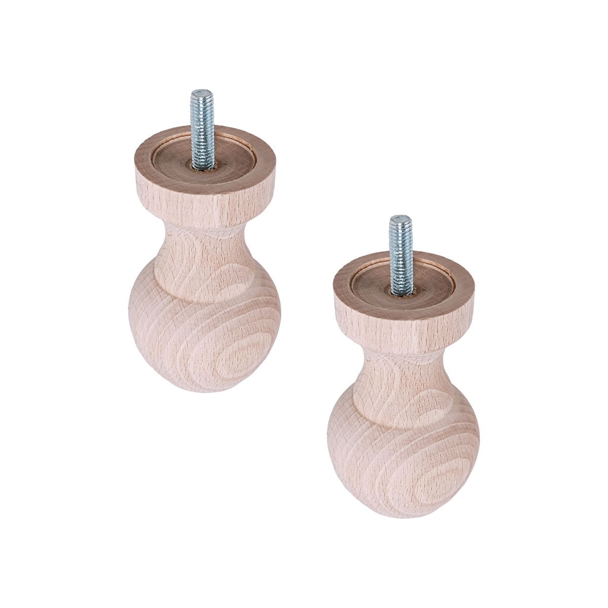 Imagen 0 de Pack 2 Patas Madera de Haya Roscadas M8
